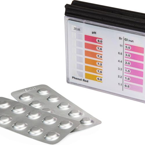 Tester za bazen na tablete za brzo merenje hlora i pH. Jednostavna provera vode i lakše održavanje stabilne, čiste vode u bazenu.